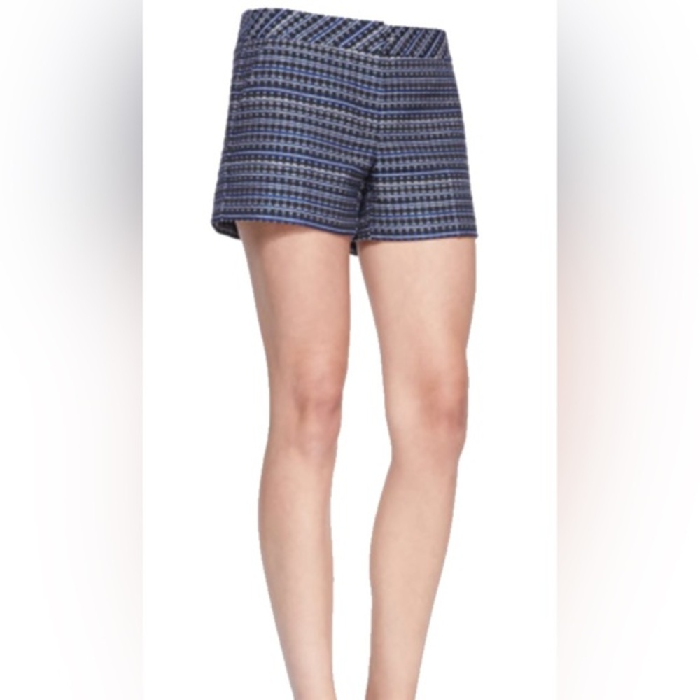 Trina Turk NWT Corbin Tweed Shorts Size 10 High Waist Tailored Black Blue